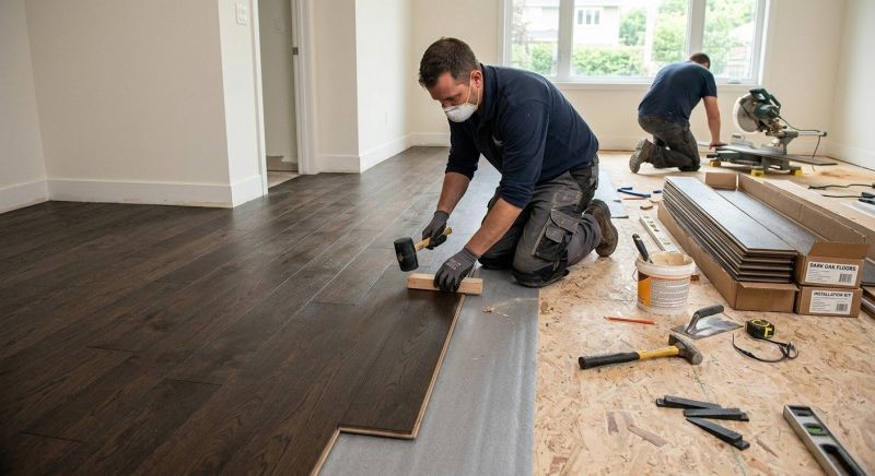 Dark Wood Floor Installation in Denver County, CO