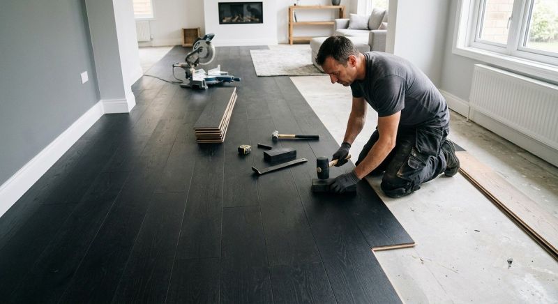 Dark Wood Floor Installation in Denver County, CO